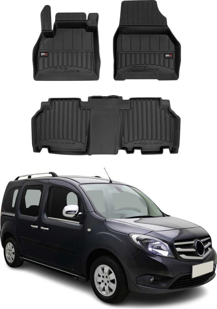 2012-2021 Mercedes Citan W415 Tapis de sol TPE noir 3 pcs Image du produit 