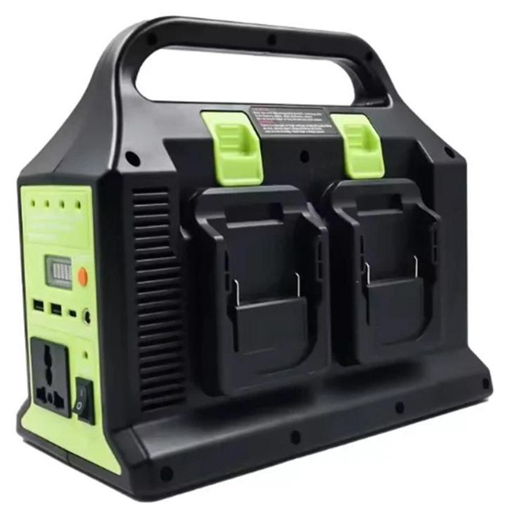 Wechselrichter für 18V Akku - 300W Inverter - 18V DC auf 220–240V AC Adapter - 4 Anschlüsse - LED Licht - Camping Notstromversorgung