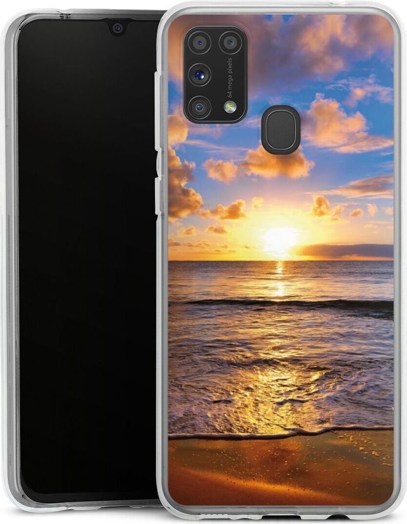 DeinDesign Handyhülle für Samsung Galaxy M31 Silikon Hülle Case Smartphone Schutzhülle Meer Sonnenuntergang Strand