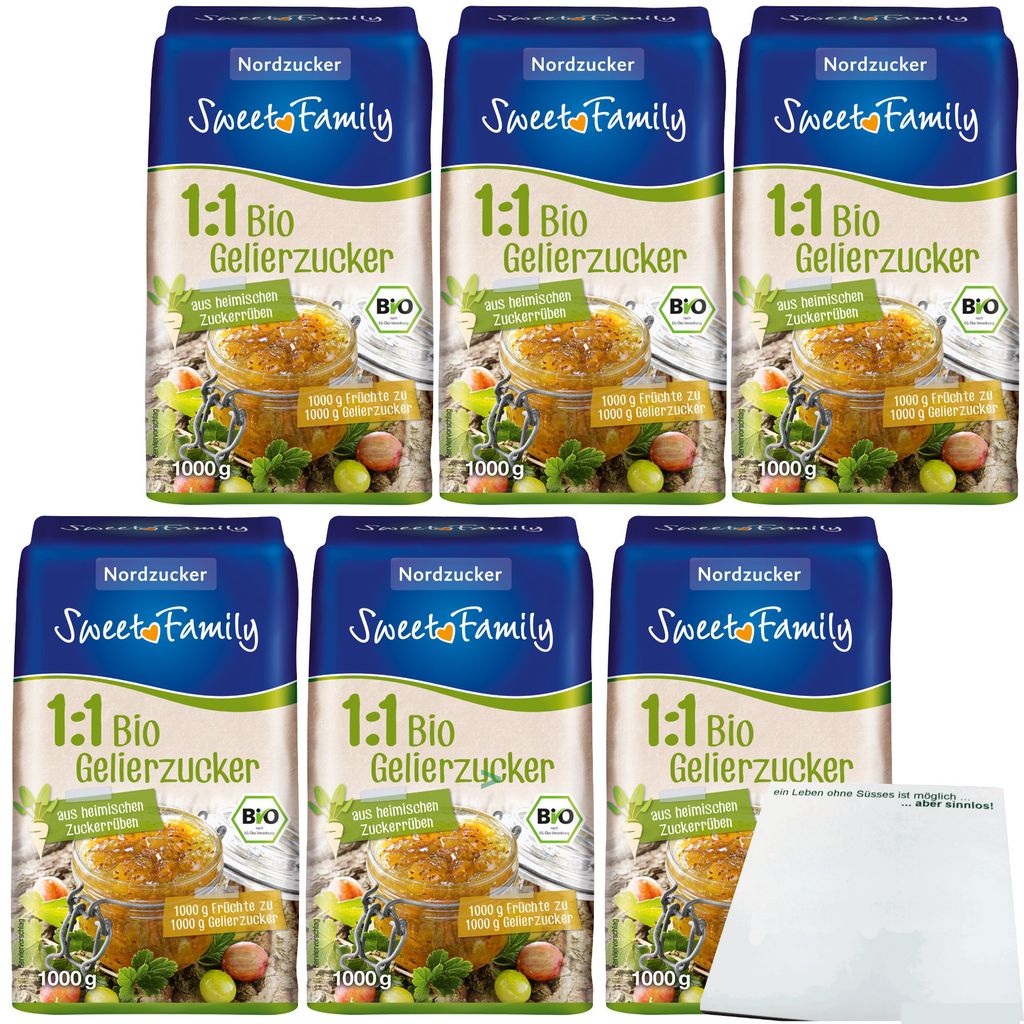 Sweet Family  Gelierzucker 1zu1 6er Pack (6x1kg Packung) + Produktbild 