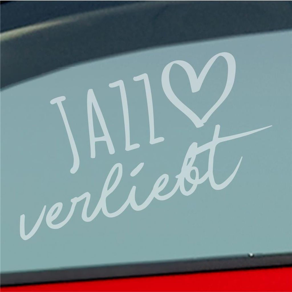 Auto Aufkleber Jazz verliebt Musik Herz Liebe Car 19x10 cm Milchglas Sticker Heckscheibenaufkleber