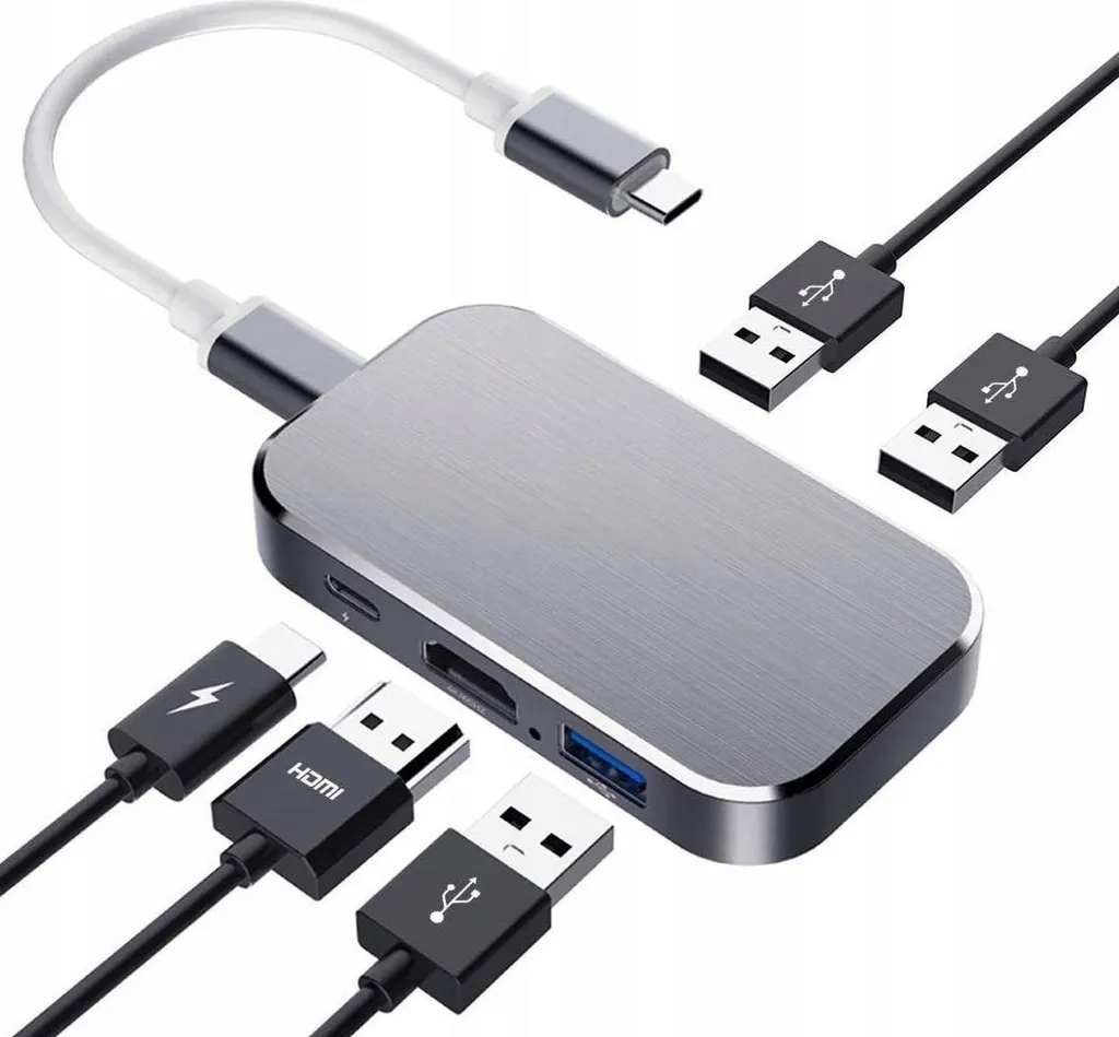 Adaptateur HUB USB-C vers HDMI 4K avec 3 Ports USB 3.0 et PD Thunderbolt