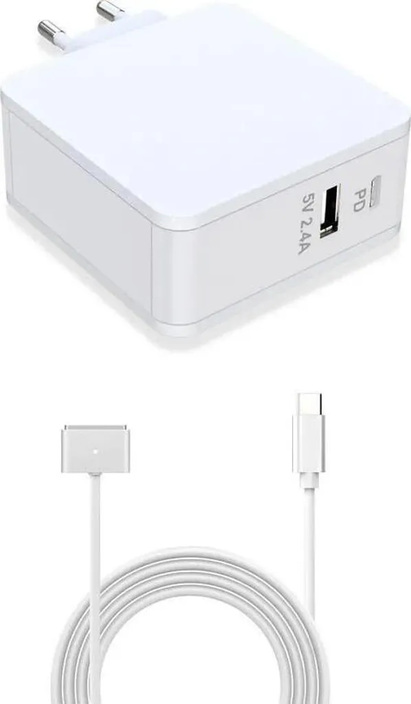 Chargeur CoreParts 90W MagSafe 3 pour MacBook Air et Pro M2 M3 Argent