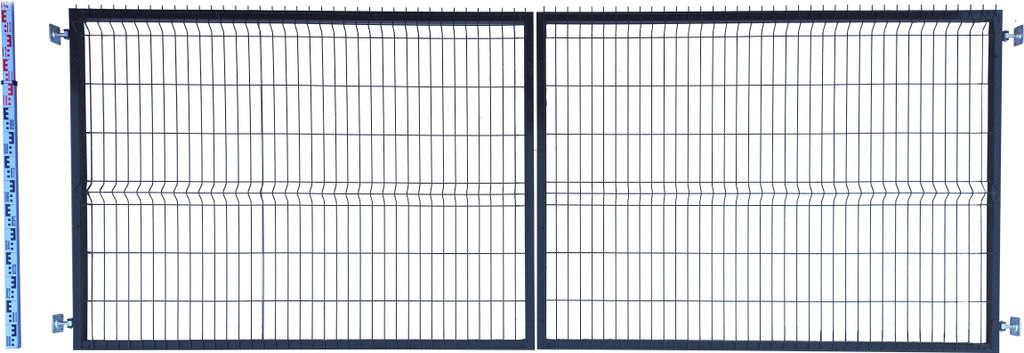 Doppelflügeltor 140 cm anthrazit graphit Einstabmatten 3D RAL7016 zweiflügelig 143 cm zweiflügelige Toranlage Einfahrtstor Doppelstabmatten