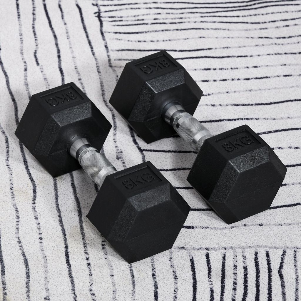 Kurzhantel Set 2x8 kg, Hexagon Hanteln, Kurzhantelset Produktbild 