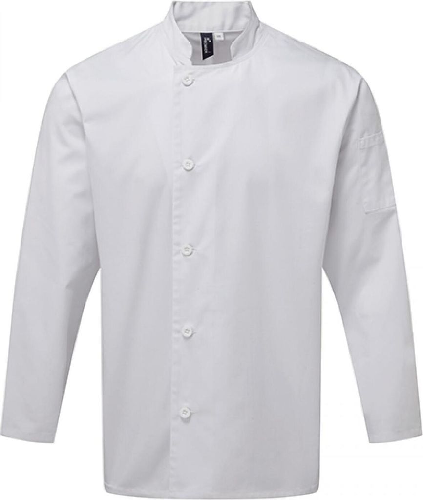 Premier Workwear PR901 | Kochjacke Essential Long Sleeve Chefs Jacket - Farbe: White - Größe: M