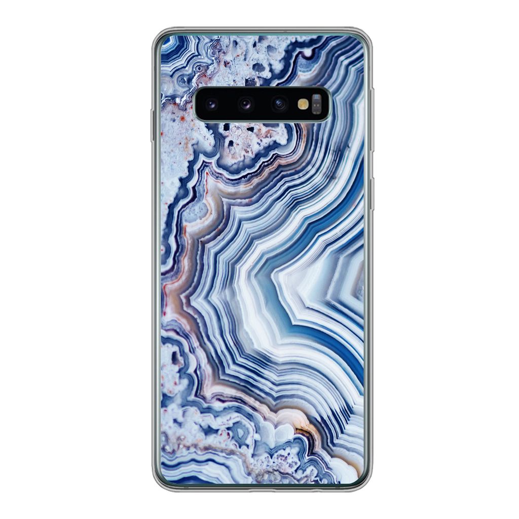 MuchoWow Handyhülle Schutzhülle Hülle für Samsung Galaxy S10 Natursteine - Abstrakt - Chic Silikon Softcase Handy Hülle - Handytasche