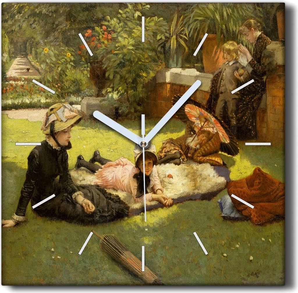 Coloray Hodiny Unikátní 30x30 cm Tiché hodiny Pro obývací pokoj a kuchyň Nástěnné hodiny Plátno Černé ručičky hodin - Květy stromů...