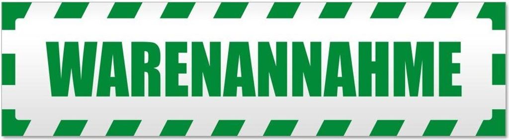 Kiwistar Warenannahme gestreift Magnetschild Schild magnetisch - 20cm Grün - Magnetfolie für Auto PKW Kfz
