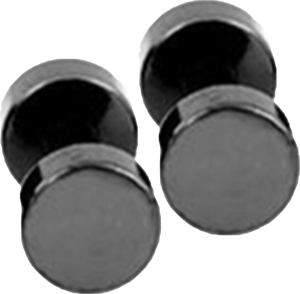 Männer Cool Punk Runde Schwarz Edelstahl Ohrstecker Piercing Ohrringe 3mm - 14mm-Schwarz,4mm