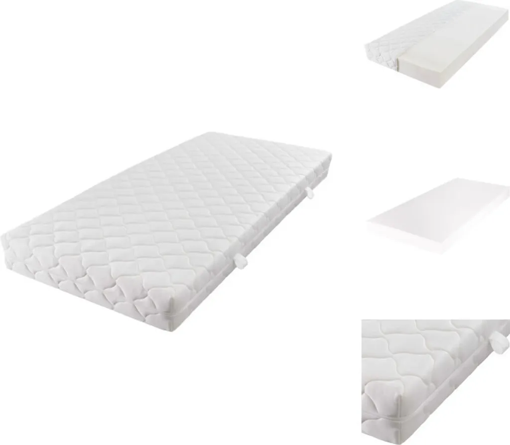 Matelas déhoussable et lavable de dimensions 200x80x17 cm blanc