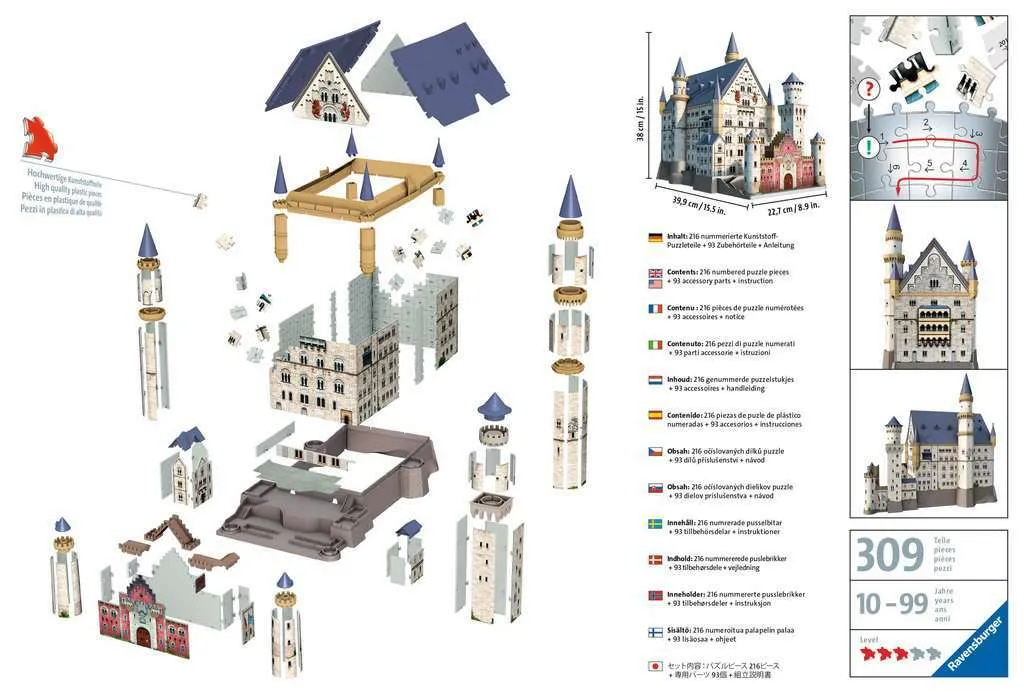 Puzzle 3D Château Neuschwanstein Ravensburger - Technologie EasyClick - 9