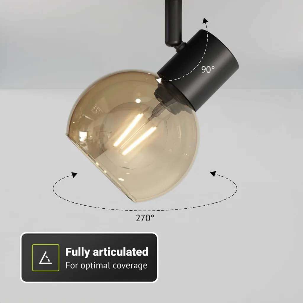 Plafonnier 3 spots E14 Noir Ambré : solution d'éclairage modulable - 7
