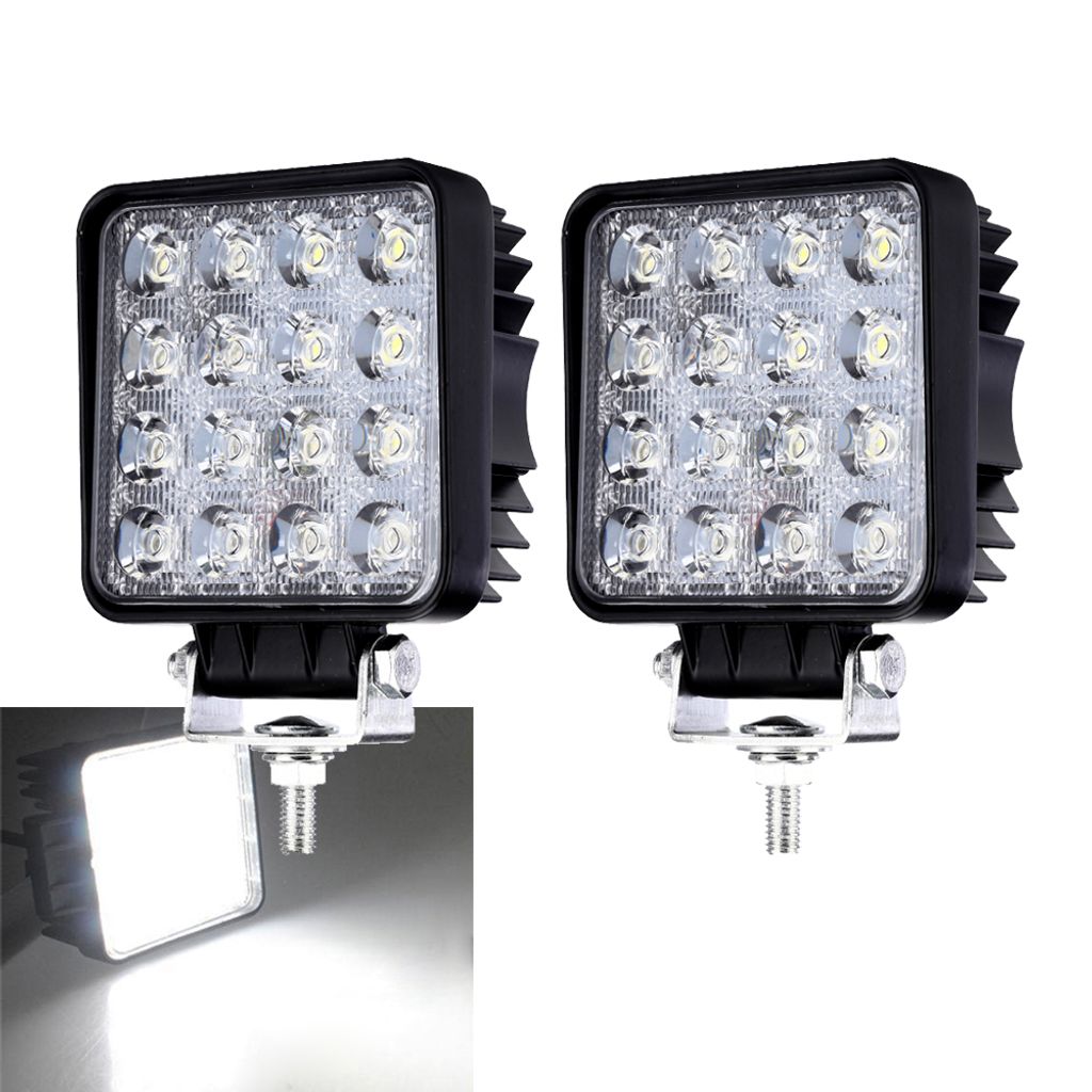 2X 48W LED Headlights Arbeitsscheinwerfer Offroad Scheinwerfer Flutlicht Bagger 