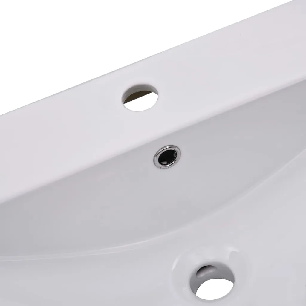 Vasque à encastrer rectangulaire en céramique blanche 101 cm vidaXL