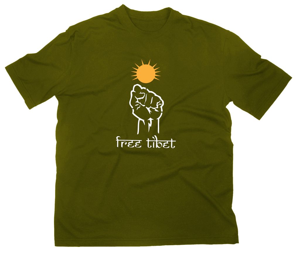 Styletex23 T-Shirt Free Tibet Flagge oliv XL