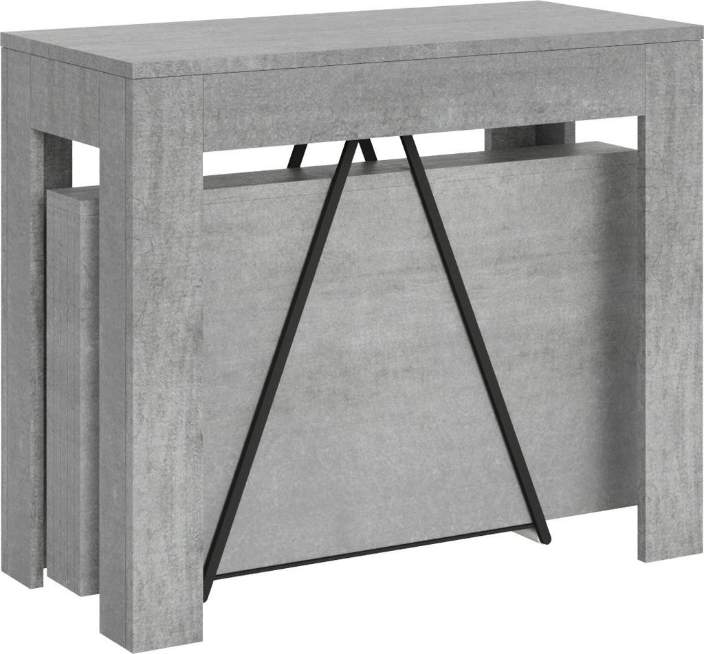 ITAMOBY - Ausziehbarer Konsolentisch 90x42/302 cm Scicca Zement