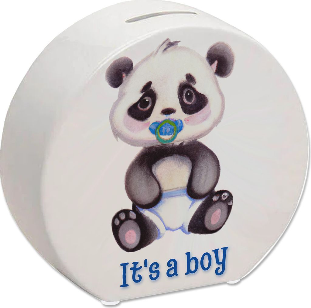 It's a boy Baby Panda Spardose in blau