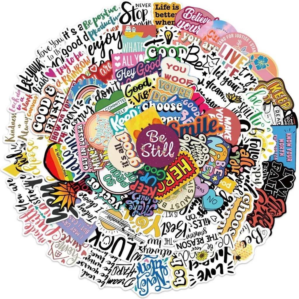100 Citazioni Ispiratrici in Graffiti - Sticker Vinile da Collezione