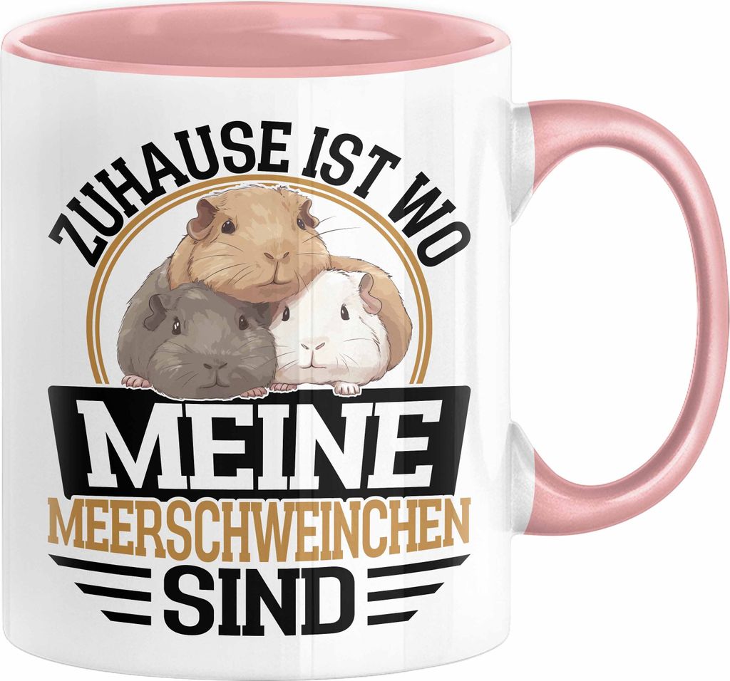 Meerschweinchen Geschenk Tasse Spruch Meerschweinchen-Besitzerin Geschenkidee Kaffee-Becher (Rosa)
