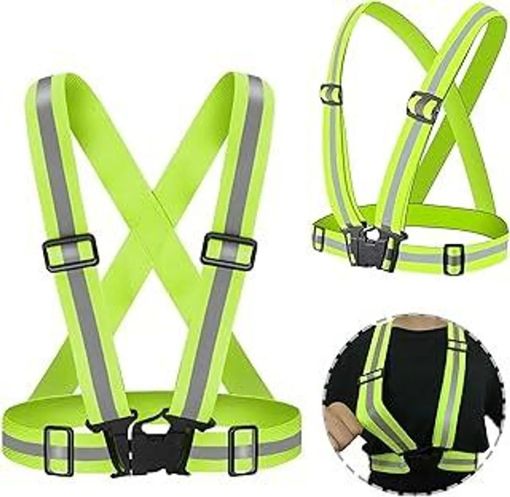 Set 2 Gilet Sicurezza Riflettenti Nutabevr Adulti e Ragazzi Regolabili