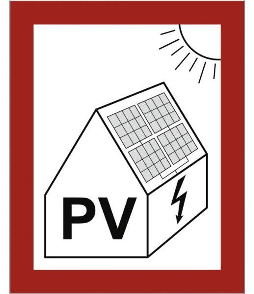 Dreifke Aufkleber Hinweis auf eine PV-Anlage (Photovoltaikanlage), Folie, 10...