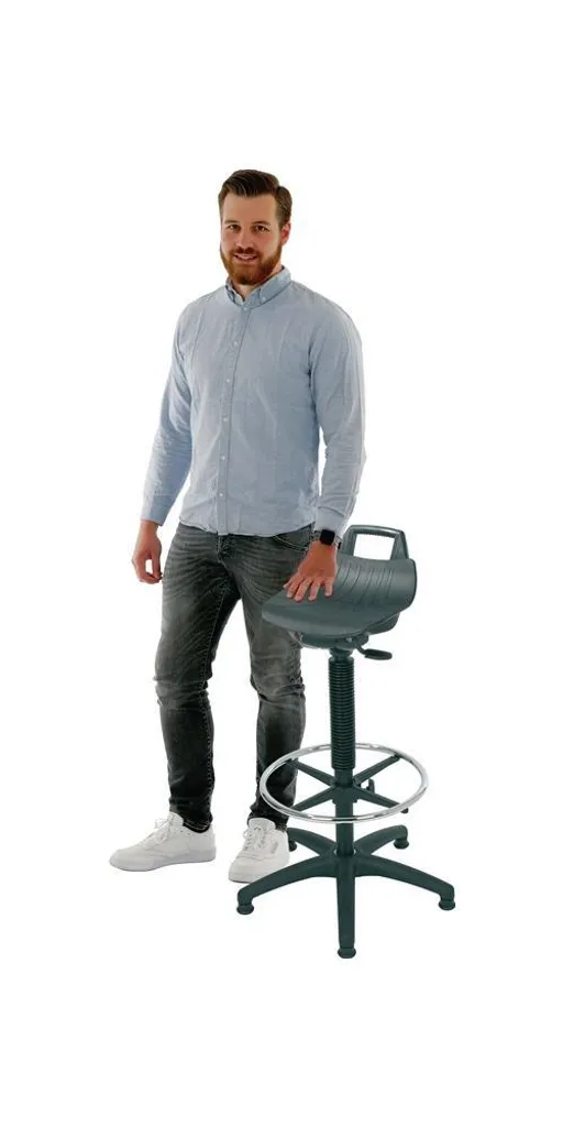 Siège assis-debout ergonomique polyuréthane avec piétement coudé LOTZ