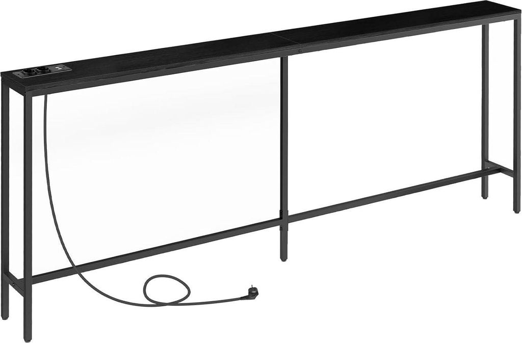 Consolidetafel met oplaadstation, 200 cm, zwart. Productafbeelding 