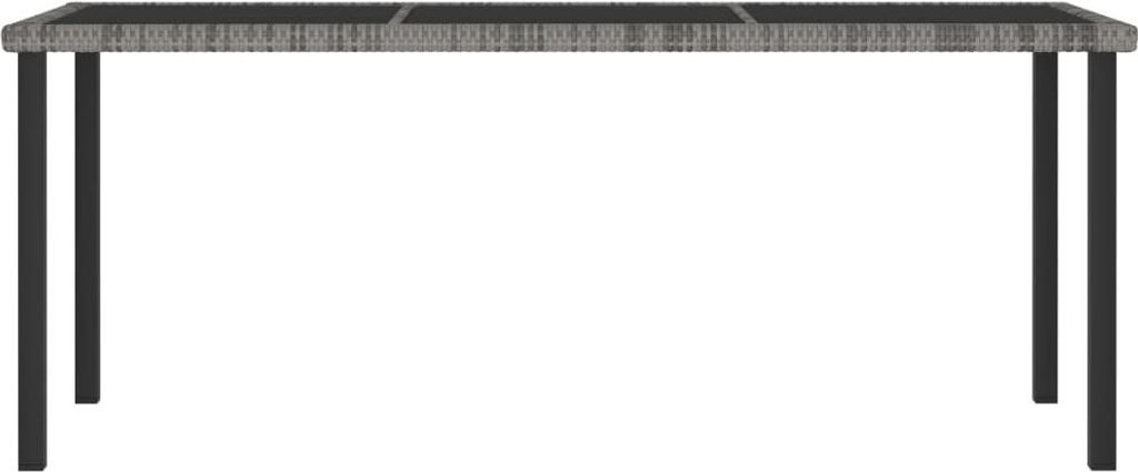 vidaXL Garten-Esstisch Grau 180x70x73 cm Poly Rattan