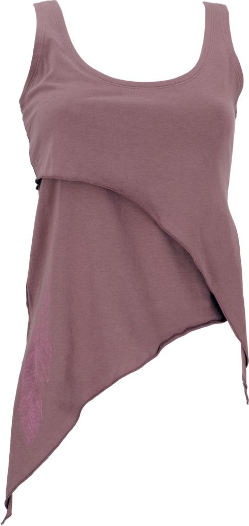 Festival Elfen Top aus Baumwolle, Lagentop, Pixitop - Altrosa, Damen, Pink, Elasthan,Baumwolle(Bio), Größe: S