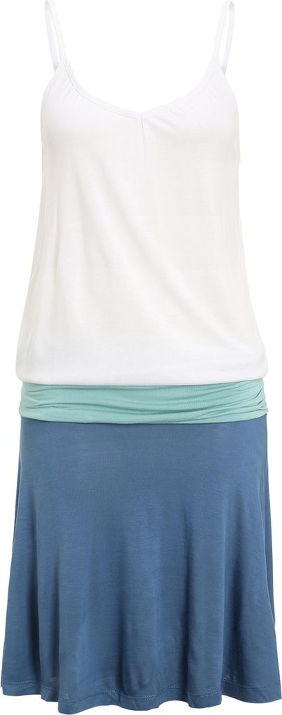 BEACH TIME Strandkleid weiß-türkis-blau Größe 36