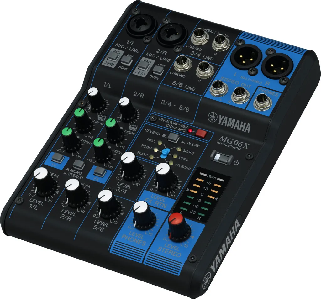 Table de mixage Yamaha MG06X Noir avec préamplis D-PRE et effets numériques