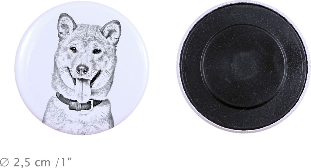 Shiba Inu Magnet mit einem Hundepfotenabdruck, außergewöhnlich leicht, starker Magnet, handgefertigtes Produkt der Marke Art-Dog