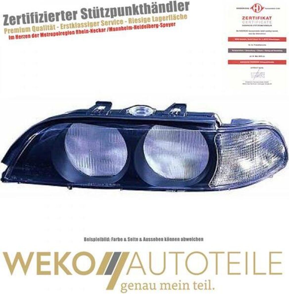 Diederichs Scheinwerfer Gehäuse li. E39, 95-00 +mit Blinker, Weiss