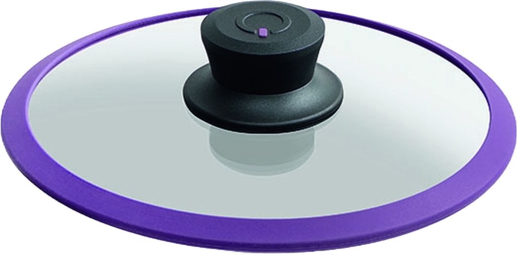 Squality, Glasdeckel mit Silikonring, 20cm, Anti-Schock, Violett