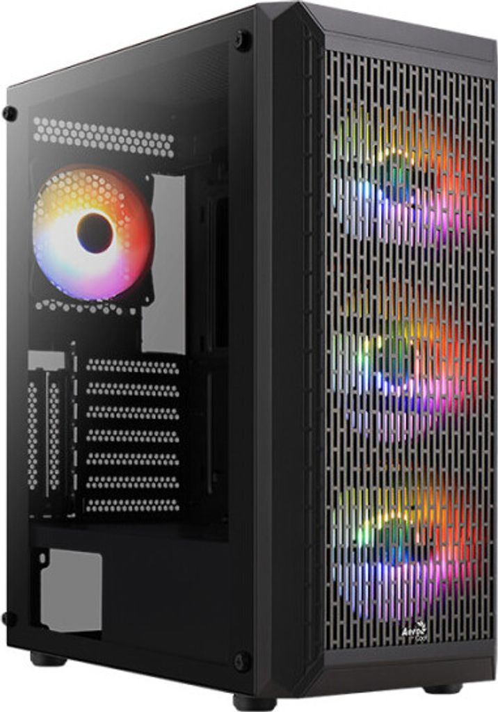 Aerocool Beam, PC, Schwarz, ATX, micro ATX, Mini-ITX, Gaming, Blau, Grün, Rot, Vorderseite, Seite