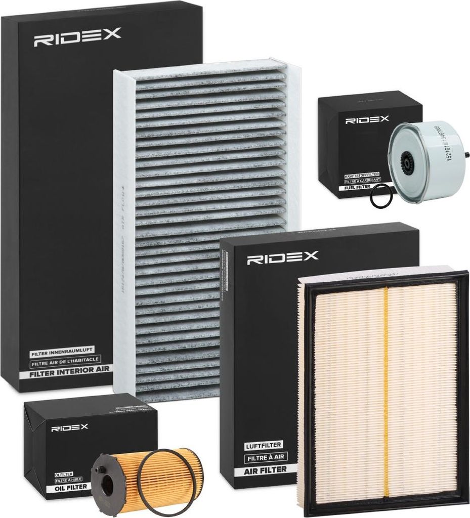 RIDEX Filterset Inspektionspaket Filtersatz für LAND ROVER Range Rover Sport (L320) Discovery IV (L319) Discovery III (L319)