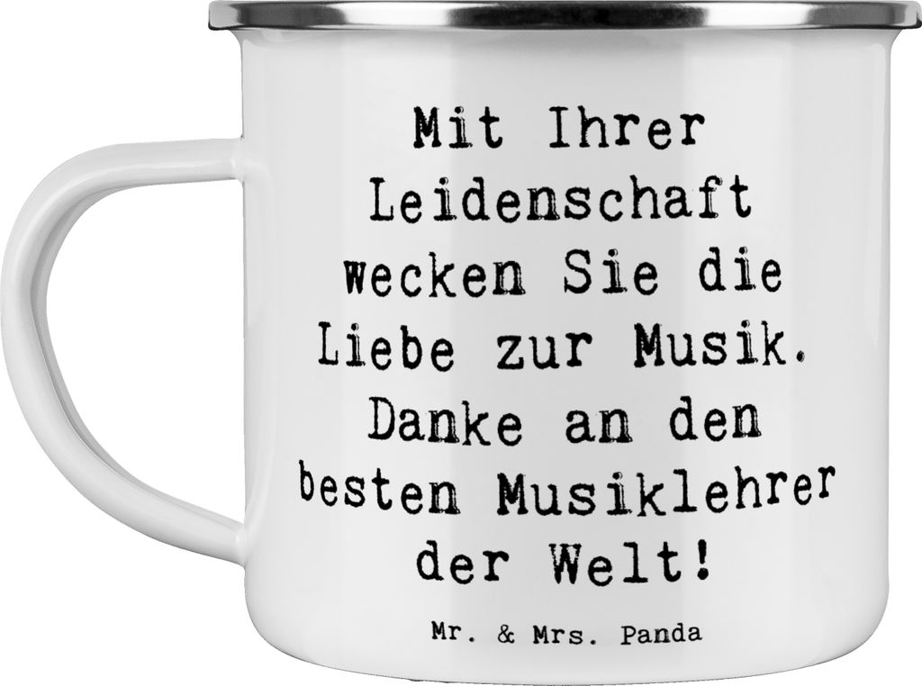 Mr. & Mrs. Panda Emaille Tasse Spruch Musiklehrer Liebe - Weiß - Geschenk, Musik, Pott, Danke sagen, besten, zur, becher, Reisebecher, Teetasse, U...