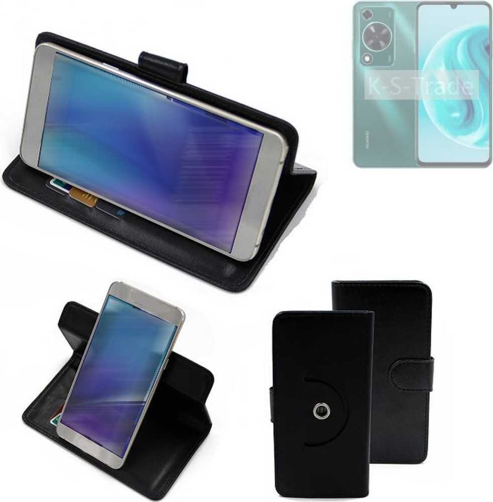 K-S-Trade Case Schutzhülle Handyhülle kompatibel mit Huawei Enjoy 70 Flipcase Smartphone Cover Handy Schutz Tasche Klapphülle Walletcase schwarz