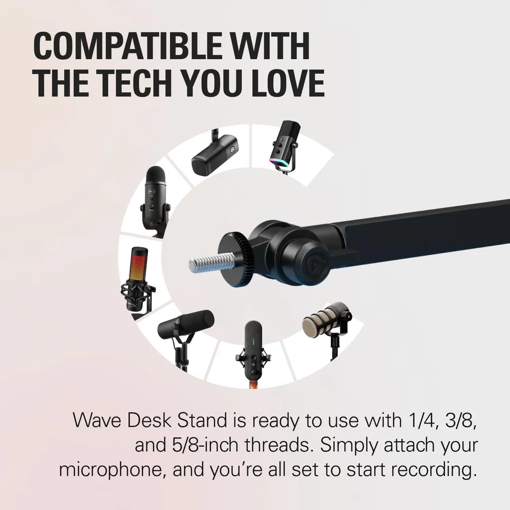 Bras de Micro pour Streaming Elgato Wave - Statyw Biurkowy Wave Black - 7