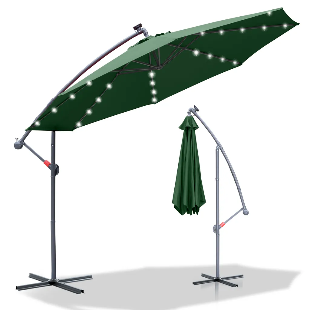 Jayseuw Ø350cm Ombrellone LED Girevole 360° - Analisi Tecnica Verde