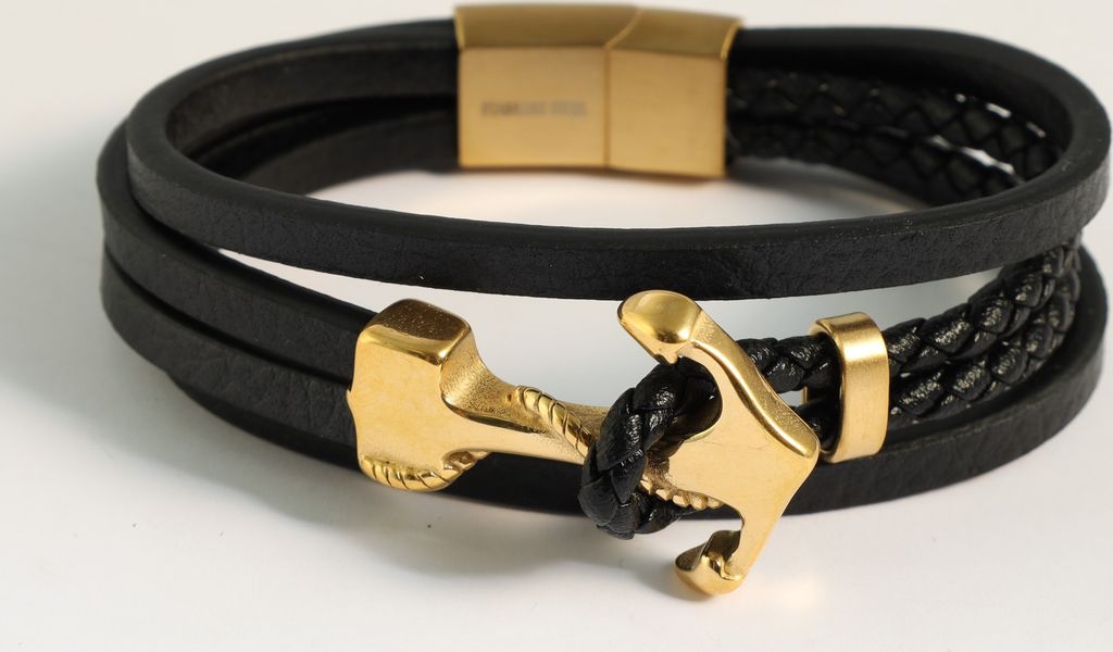 "Alfons" Armband aus Kunstleder, Anker, VE 4 Produktbild 