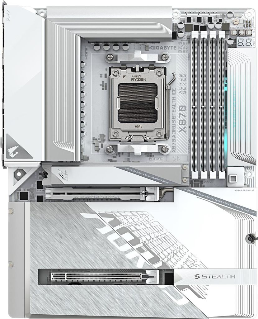Gigabyte AORUS X870 STEALTH - Motherboard - ATX - Socket AM5 - AMD X870 Chipsatz - USB-C 3.2 Gen 2x2, USB 3.2 Gen 2, USB 3.2 Gen 1 - Wi-Fi 7, Bluet...