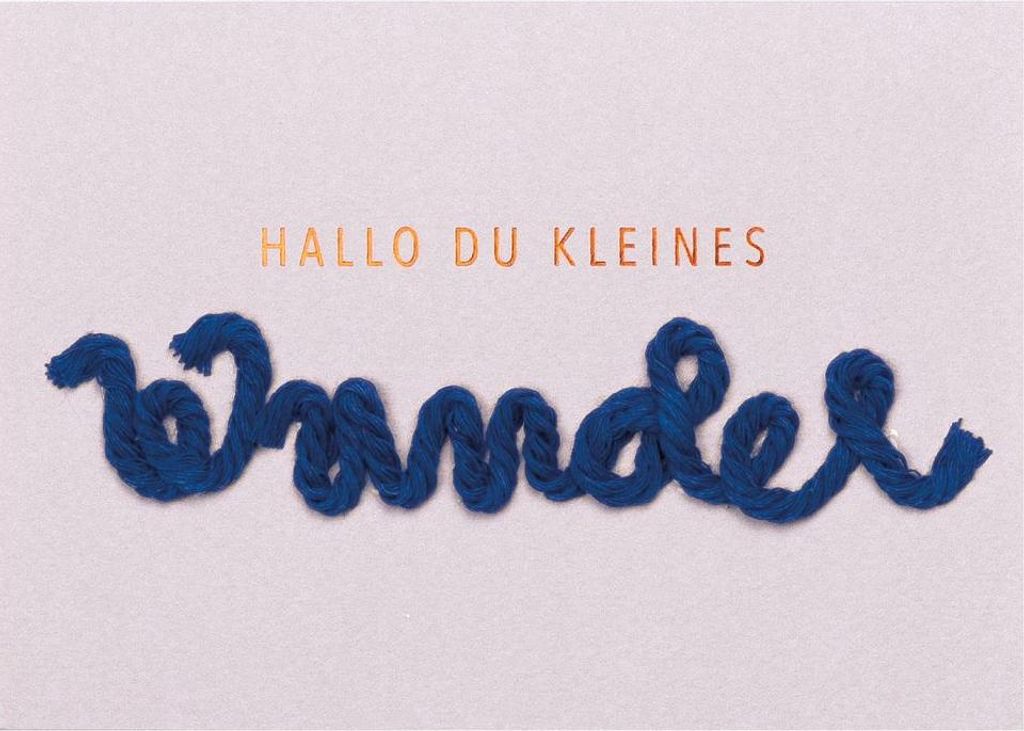 Kordelkarte "Hallo du kleines Wunder"