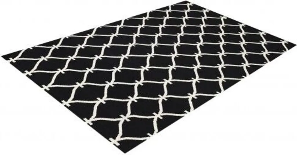 Kelim Belinda noir 120x180 cm : tapis anti-poussière facile d'entretien