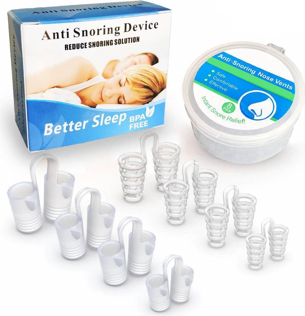 8er-Pack Nasendilatatoren gegen Schnarchen, professionell, für Männer und Frauen, für Zuhause, aus Silikon, Lösung gegen Schnarchen