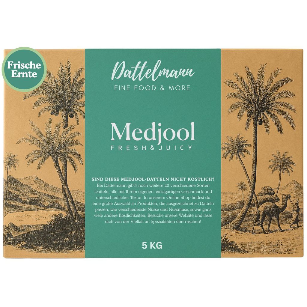 DATTELMANN - Medjool Datteln 5KG - Medjoul XL - Premium Trockenfruchte