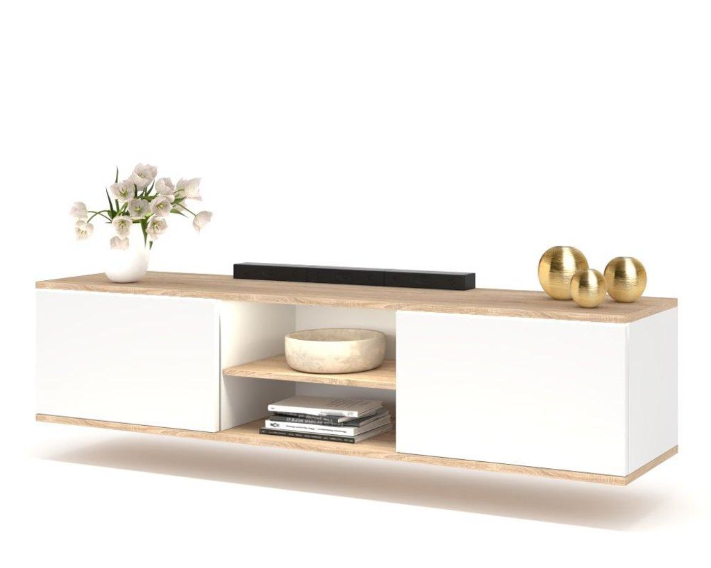 Fernsehschrank TV-Lowboard KING HÄNGEND Mit LED Sonoma Produktbild 