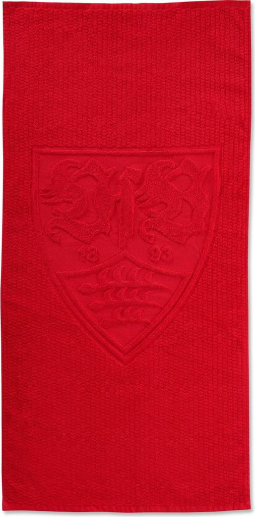 Osuška VfB Stuttgart červená s razbou erbu 70x140 cm zo Obrázok produktu 