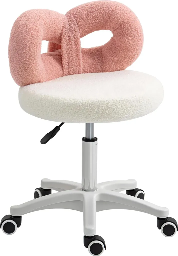 Chaise de bureau rose à roulettes réglable pour esthéticienne et salon